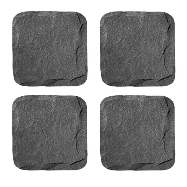 

mats & pads 4pcs vintage tea-cup cushions black coasters for kitchen home decor (black)