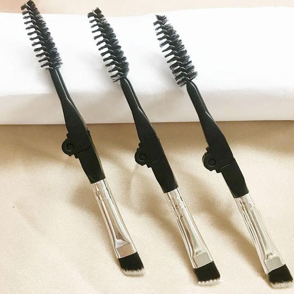 

makeup brushes portable brush eyelash separator double angled eyebrow mascara applicator spoolie foldable tool