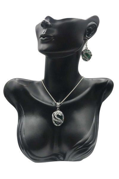 

earrings & necklace women's fashion jewelry stone sets, Silver