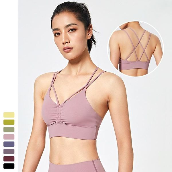 

arrival woman seamless sports bralette high elastic padded proof running breathable cycling close-fitting push up bra gym clothing, White;black