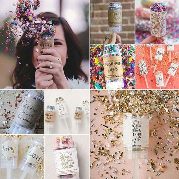 

party decoration 1pcs metallic rose gold confetti cannons handheld firework wedding