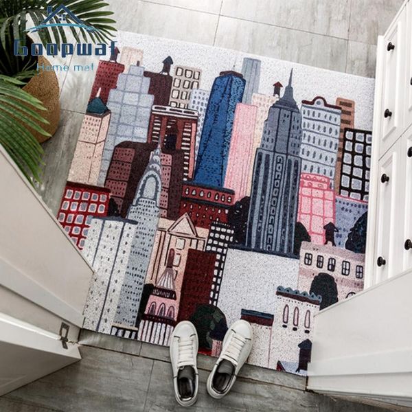 

carpets cartoon house shape floor mats entrance non-slip bedroom corridor door dust cutable