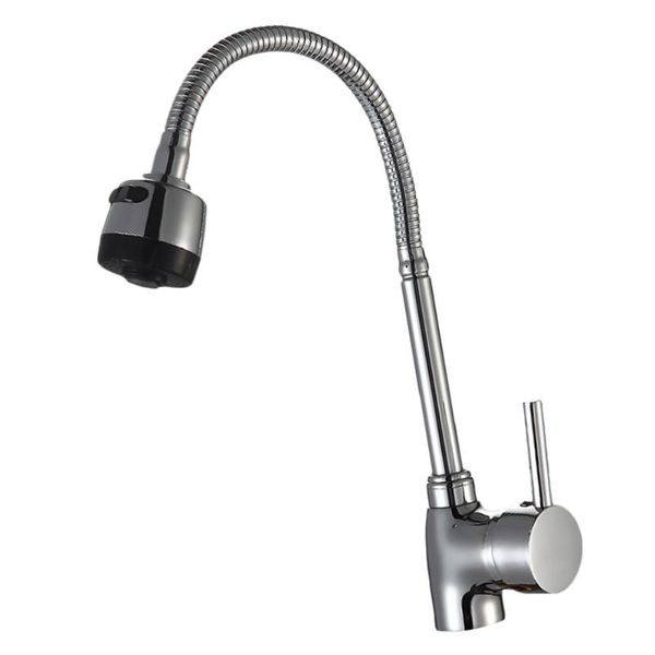 

kitchen faucets 360 degrees rotating water faucet and cold valve tap spring tube silver black