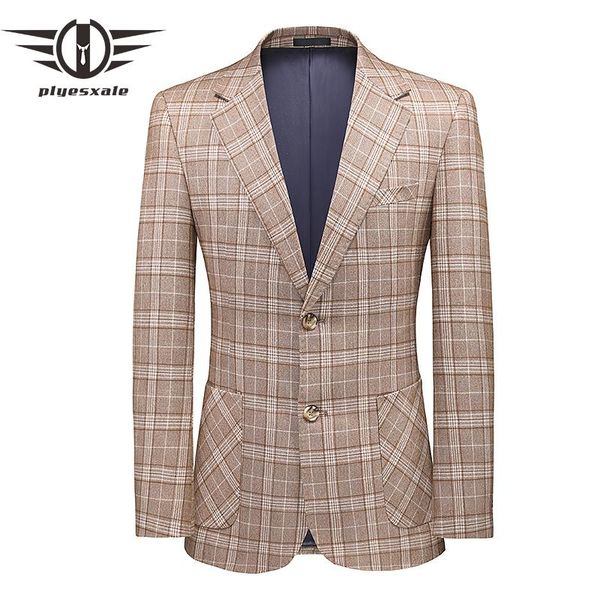 

men's suits & blazers fashion pink khaki checked blazer men spring autumn casual plaid jacket slim fit terno masculino prom party wear, White;black