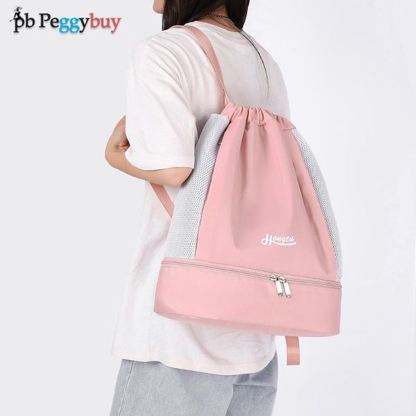 

backpack drawstring swimming women men waterproof fitness sport bag dry wet separation daily knapsack bags travel