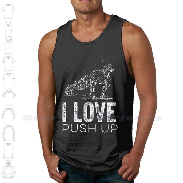 

i love push up idea for calisthenics training birthday vintage distress street workout custom funny tank top, White;black