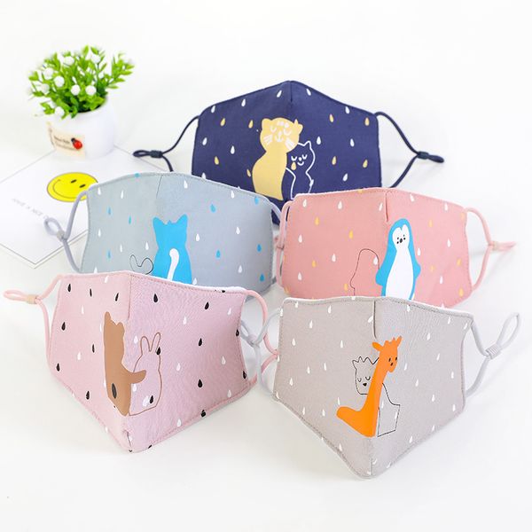 

children's ruiya knitting mask cotton cute cartoon bear print warm autumn and winter