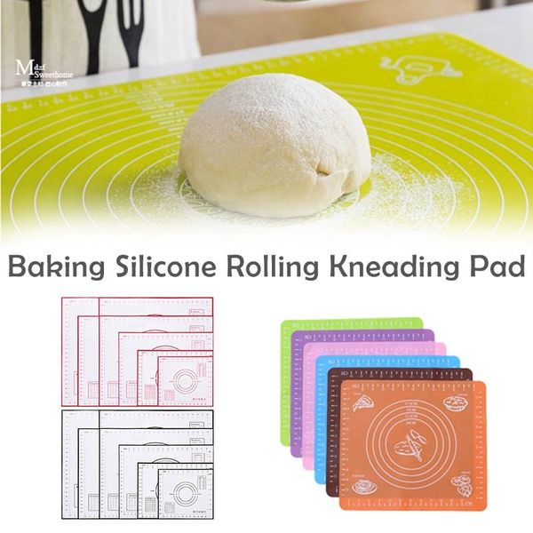 

kitchen non-stick silicone kneading dough mat cookie cake baking tools thick rolling mats pastry accessories sheet pads pins & boards