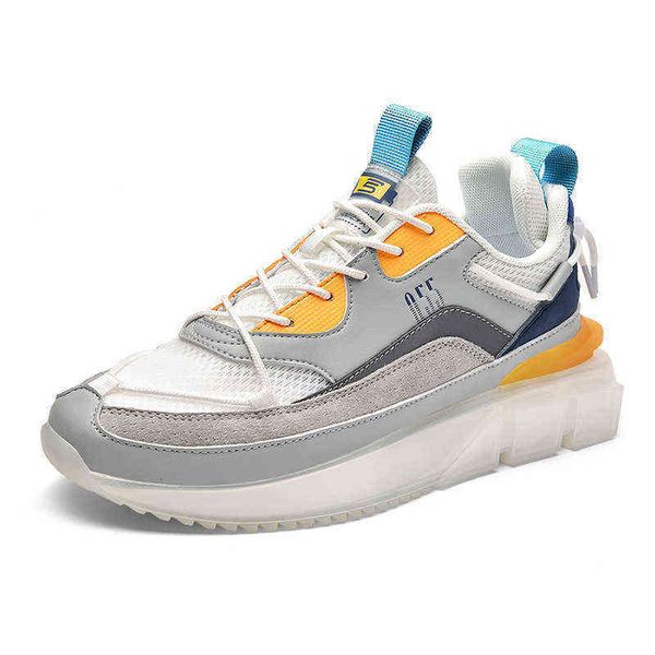 

guochao men's shoes 2021 new korean sports and leisure personalized transparent bottom dad low board running