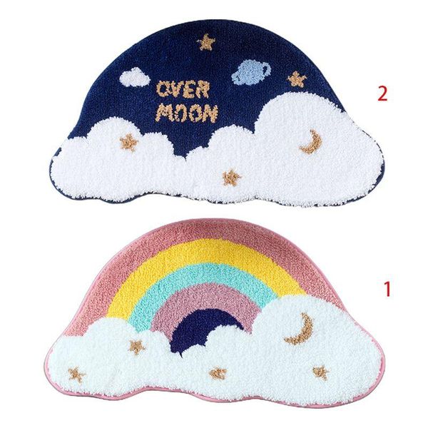 

carpets rainbow plush bath rug non slip entrance door mat shaggy water absorption carpet