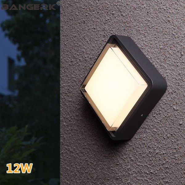 

square outdoor led wall light lamps waterproof ip65 modern sconce lights garden courtyard home decor aluminium lighting