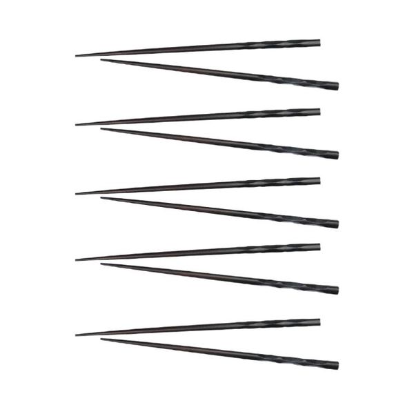 

chopsticks 5 pairs reusable natural wooden non-slip japanese style hexagonal (fire pattern)