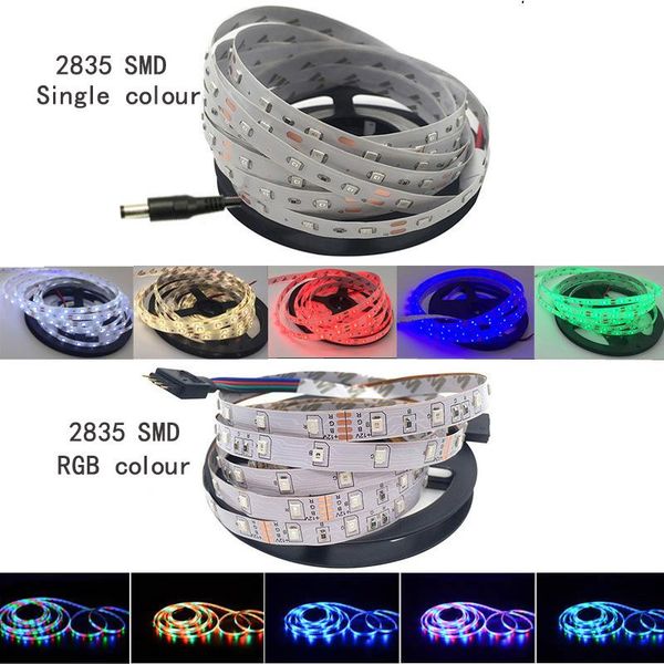 

strips rgb led strip light 2835 dc12v ribbon waterproof/no waterproof flexible diode tape 5m for home decoration
