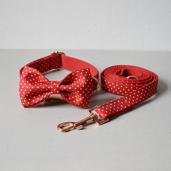 

dog collars & leashes personalized collar red dot design handmade soft puppy leash engrave custom metal quick release walking leads