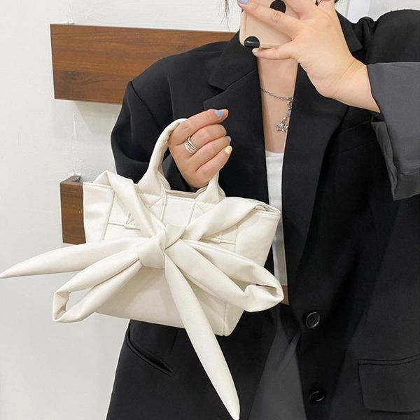 

evening bags cute bow small female bucket tote bag 2021 soft leather women's designer shoulder handbags ladies crossbody