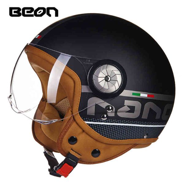 Casco moto BEON 3/4 Casco aperto Retro Capacete cross casque vintage casco moto B-110