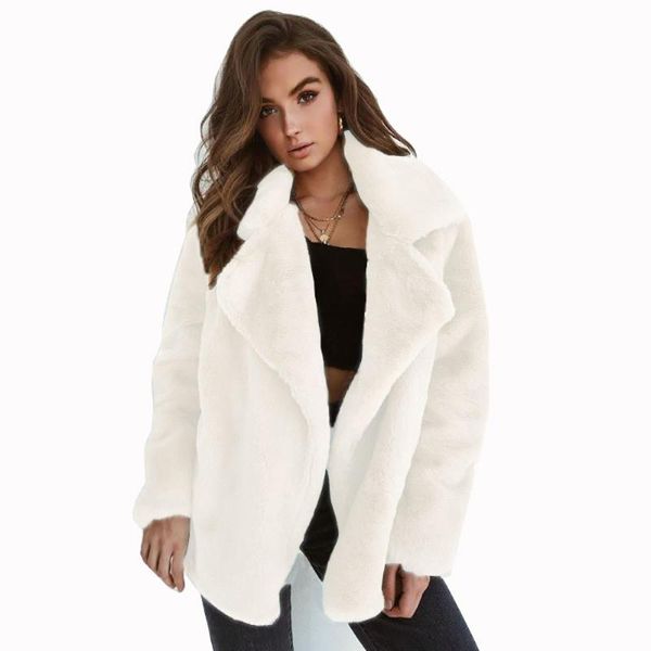 

women's fur & faux 2021 factory price women coat plush winter clothes for ladies tight lapel drop m801, Black