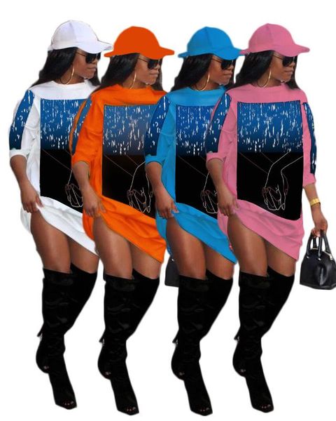 

fashion autumn women t shirt dresses 2021 long sleeves round collar loose casual dress streetwear real pos, Black;gray