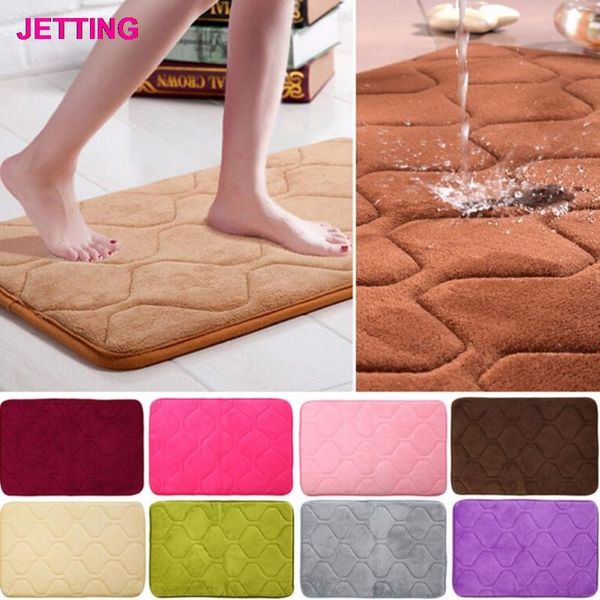 

bath mats absorbent memory foam non-slip kitchen floor mat square coral velvet shower rug sanitary ware suite 40cmx60cm