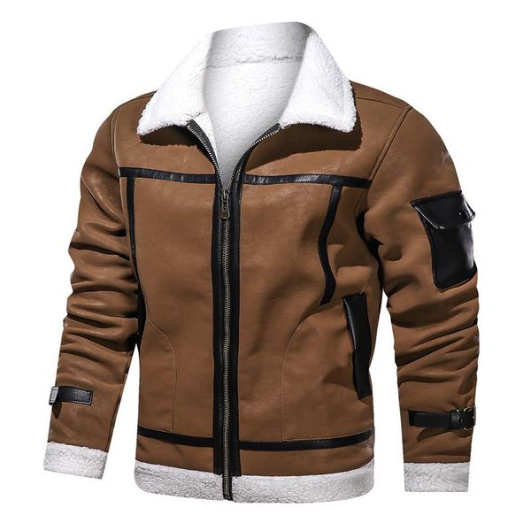 

mens tactical bomber waterproof jackets leather male men outwear thick pu coats jacket clothing linner military fur warm 4xl men's & fa, Black