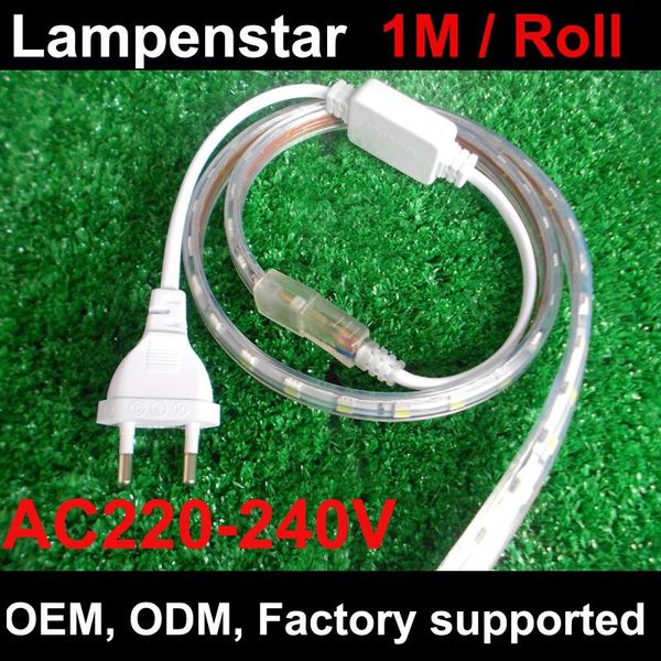 

led strip 220v 1m smd 60 flexible light waterproof 14.4w/m ,warm white/cool white,60leds/m ce rohslampenstar strips