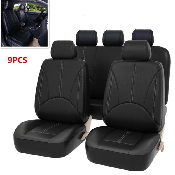 

car seat covers 9pcs pu leather cover automobiles protector cushion universal for laza