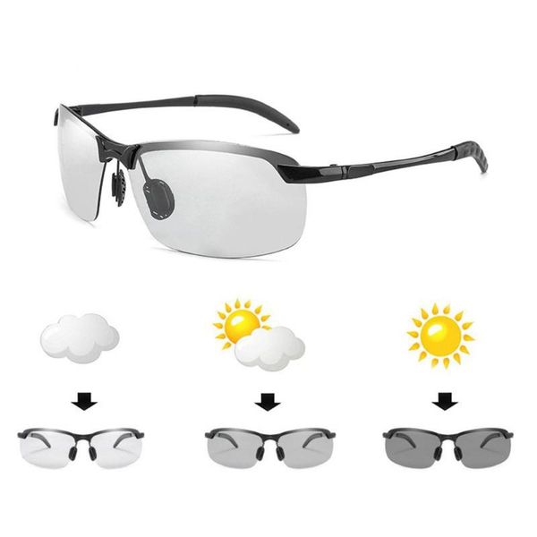 

outdoor eyewear classic driving pochromic sunglasses men polarized chameleon discoloration sun glasses for anti-glare goggles 3043