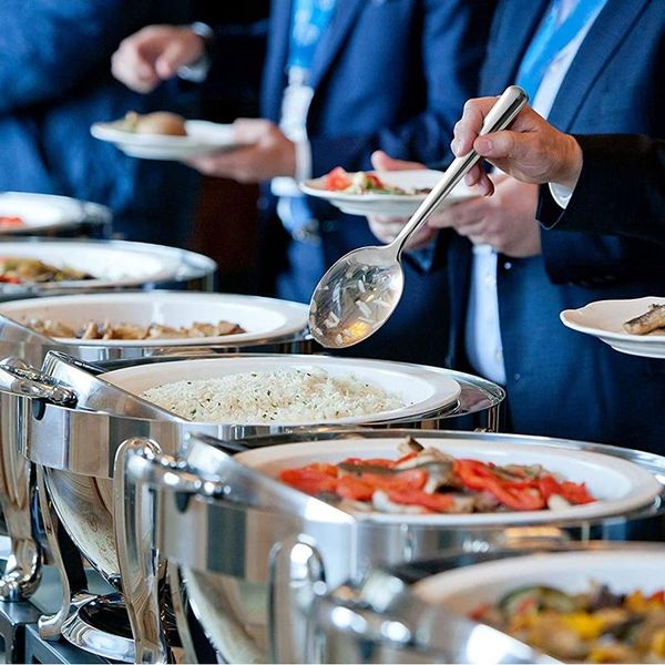 

spoons stainless steel catering server utensils mirror finish tableware 6 pieces