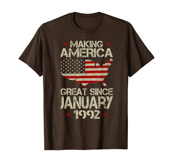 

making america great since january 1992 shirt 28 years old t-shirt, White;black