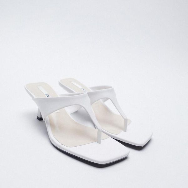 

sandals white square head minimalism 2021 stiletto high heels summe, Black