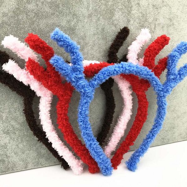 

selling cute antler headband cartoon plush headdress christmas supplies headbands gstg035 mix order fashion head band, Silver