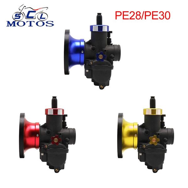 

motorcycle fuel system sclmotos-pe28 pe30 motorbike carburetor with 50mm air filter cup for 50cc 70cc 80cc 90cc 110cc 125cc atv scooter crf