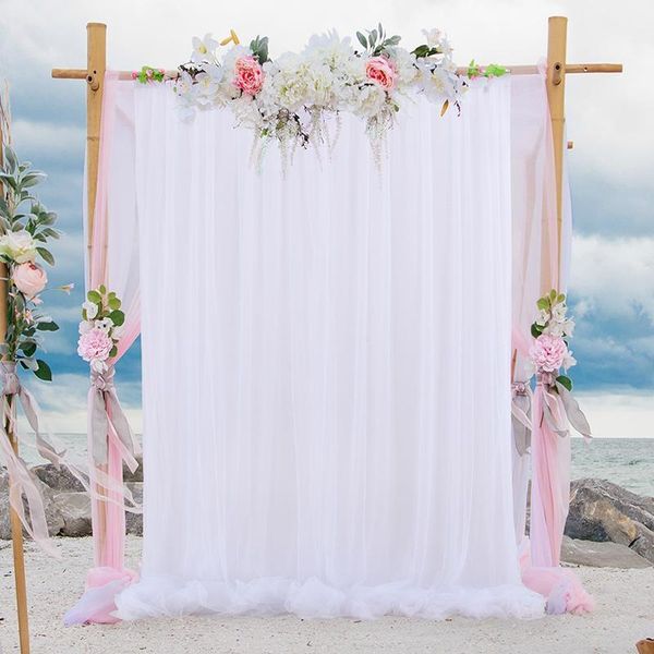 

party decoration 1.5x2.15m net tulle wedding backdrop panel curtain banquet stage drapery baby shower birthday background wall decor1