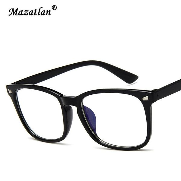 

fashion sunglasses frames square glasses men women transparent lens flat goggles plastic radiation eyeglasses frame men's ladies, Black
