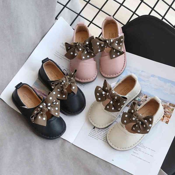 

autumn arrival girls fashion dot bow shoes toddler girl kids 210528, Black;red