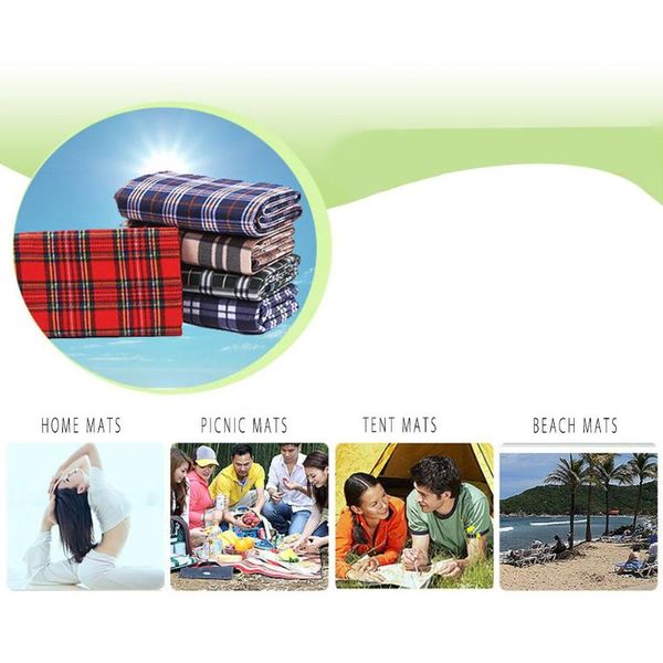

outdoor pads checkered picnic blanket waterproof multifunction mat random color
