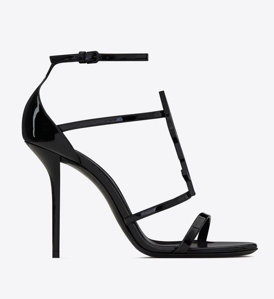 

summer brands cassandra sandals shoes women's high heels patent leather black nude red lady sandalias party wedding bridal