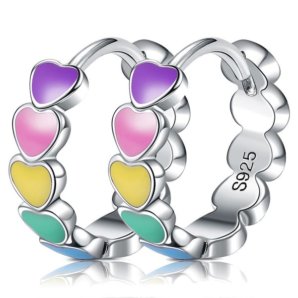 

popular s925 silver love color oil drop earrings with ptee0504, Golden