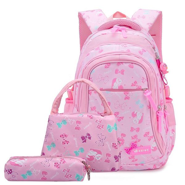 

yk-leik 3pcs/set cartoon flower printing kids backpack school bags children backpacks boys schoolbag for girls bookbag mochila