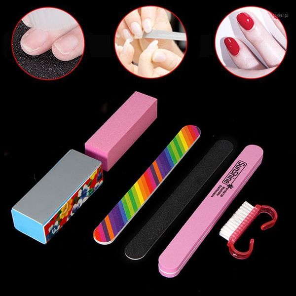

manicure set 6pcs nail art sanding block buffer cleaning brush nial fi1