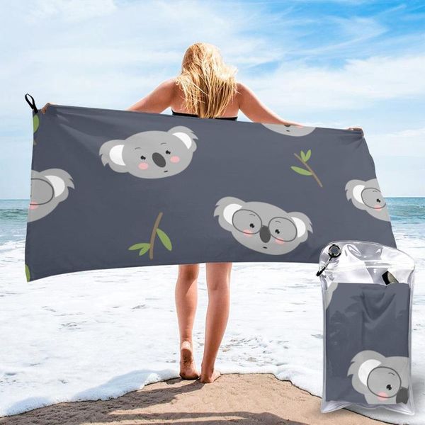 

bath towel cute koala heads quick dry large thin absorbent soft for home travel camping swimming beach sport