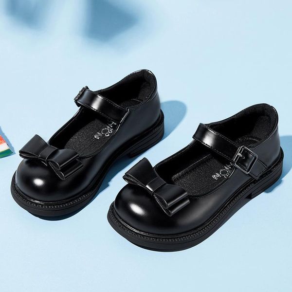 

athletic & outdoor kids leather shoes for girls 2021 butterfly knot girl child children's causal princess black zapatillas de deporte