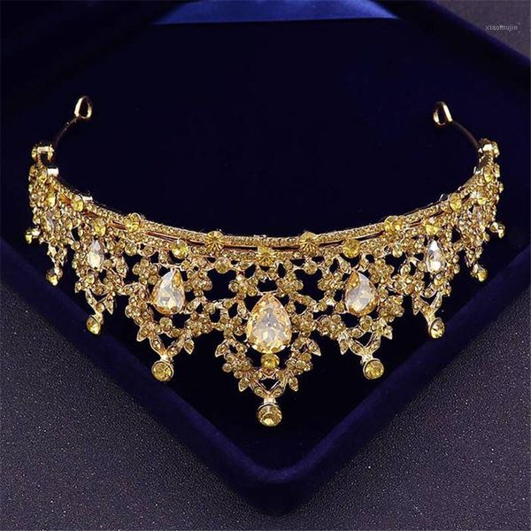

hair clips & barrettes vintage crystal princess tiaras wedding crown headband for queen bridal headdress party birthday jewelry ornaments, Golden;silver