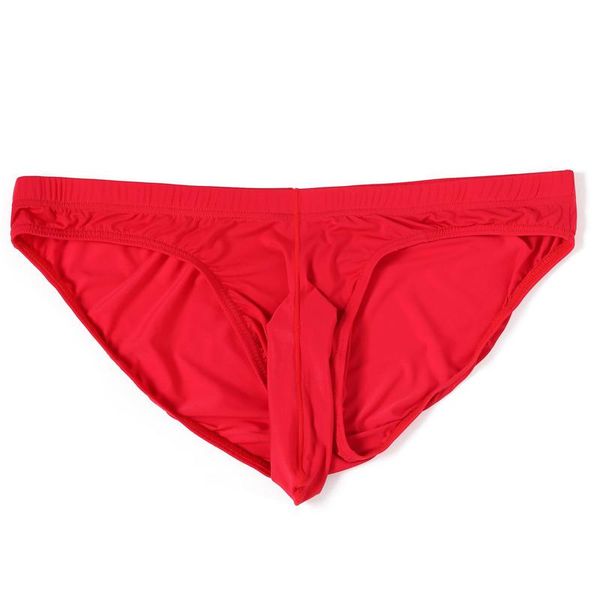 

underpants mens underwear briefs elephant nose bulge pouch ice silk seamless breathable underpant gay sissy lingerie, Black;white