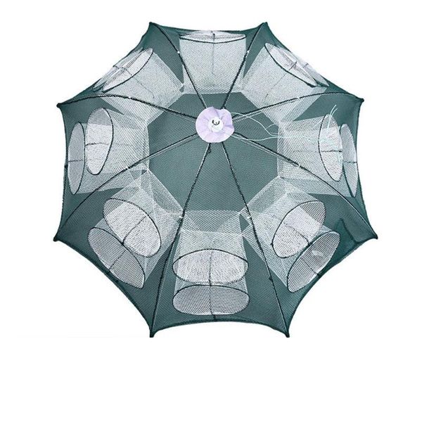 

portable 6 holes folded hexagon fishing net network casting crayfish catcher fish trap shrimp tank cages mesh nets accessories