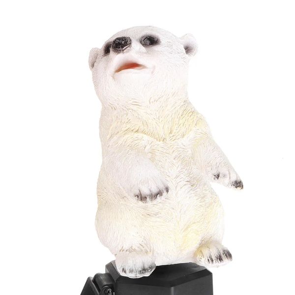 

led solar light polar bear garden lawn outdoor waterproof lamp rgb