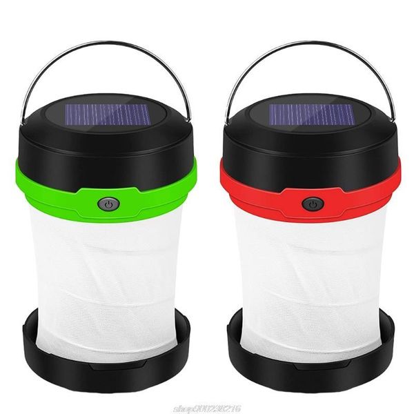 

portable lanterns collapsible led camping light solar tent lamps rechargeable emergency charger for hiking ag02 21 dropshp