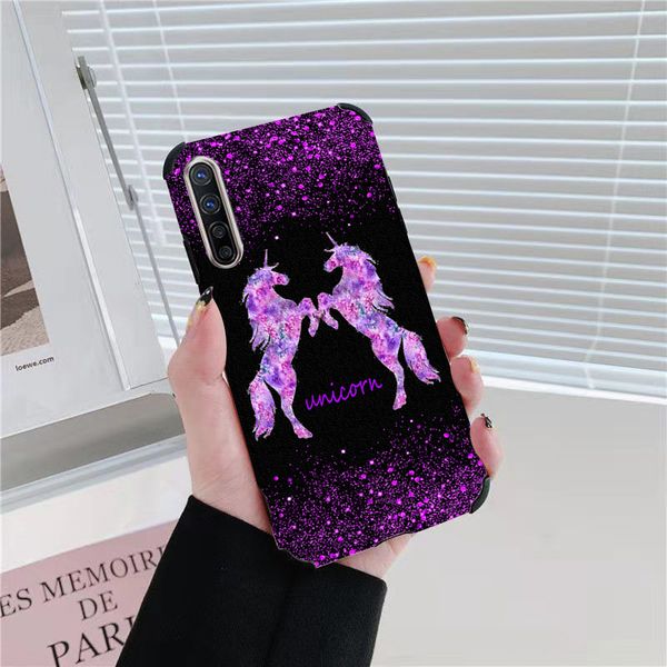

cases shimmering flash powder unicorn horse couple women leather grain phone case cover for iphone 6 6s 7 8 plus x xr xs 11 12 pro max heavy