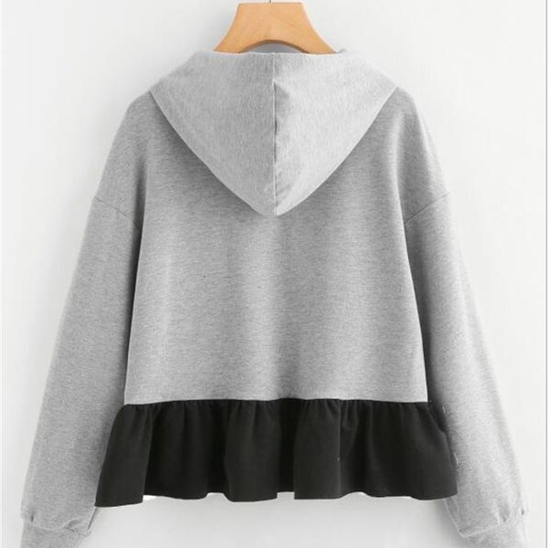 

women's hoodies & sweatshirts autumn casual winter vintage grey women coats womens o-neck pullover drop roupas femininas 928m, Black