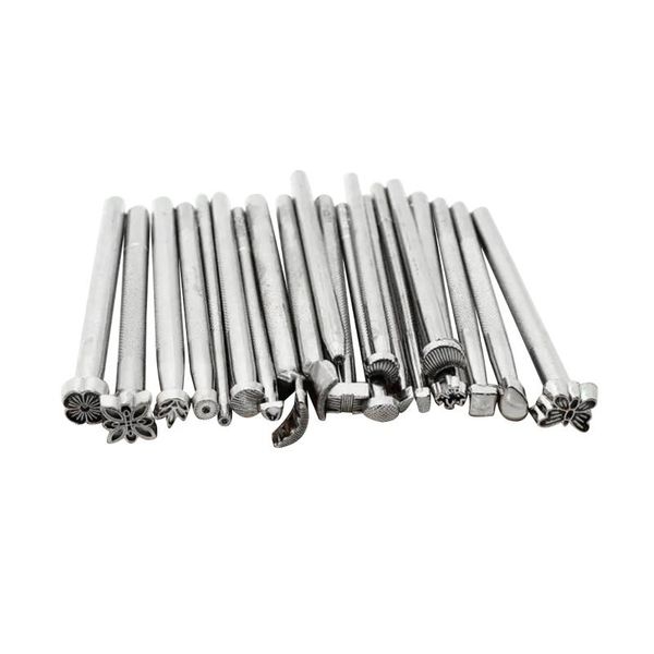 

20pcs different shape for craft working multifunction diy home beginners durable lightweight portable leather stamp punch set tools